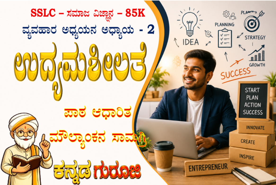ಕರ್ನಾಟಕ SSLC ಸಮಾಜ ವಿಜ್ಞಾನ | ವ್ಯವಹಾರ ಅಧ್ಯಯನ ಅಧ್ಯಾಯ 2 | ಉದ್ಯಮಶೀಲತೆ | LBA ನೋಟ್ಸ್ (2026)